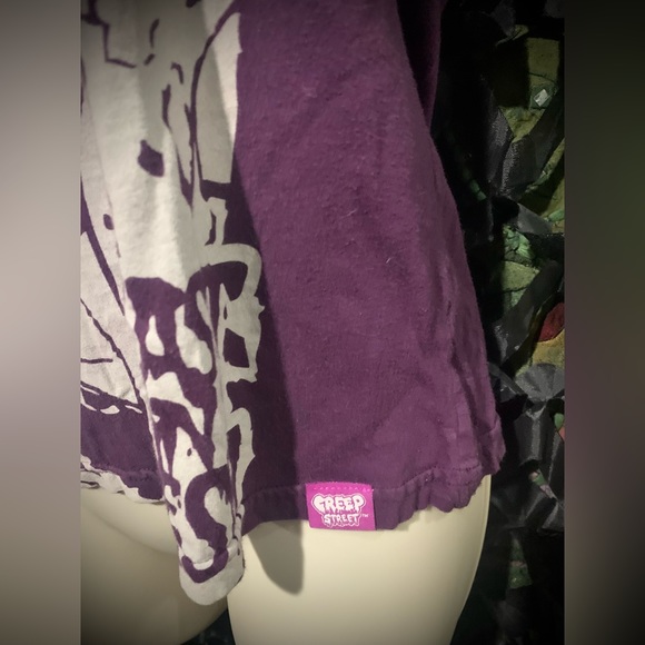 Retro Limited Edition Creep Street Girly Zombie Top in Purple - Picture 2 of 4
